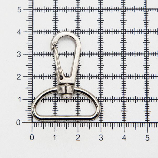 Карабин металл 25.0 мм (40х30 мм), цв.никель, 20 шт