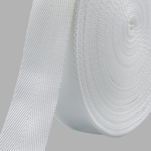 Стропа (ременная лента) 40 мм / 25 метров, толщ. 1.0 мм, [26.9 г/пог.м], 100% п/п, 1 белый