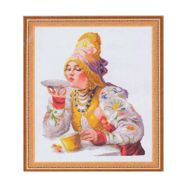 Набор для вышивания нитками Чудесная игла, Боярышня за чаем, 30х38 см
