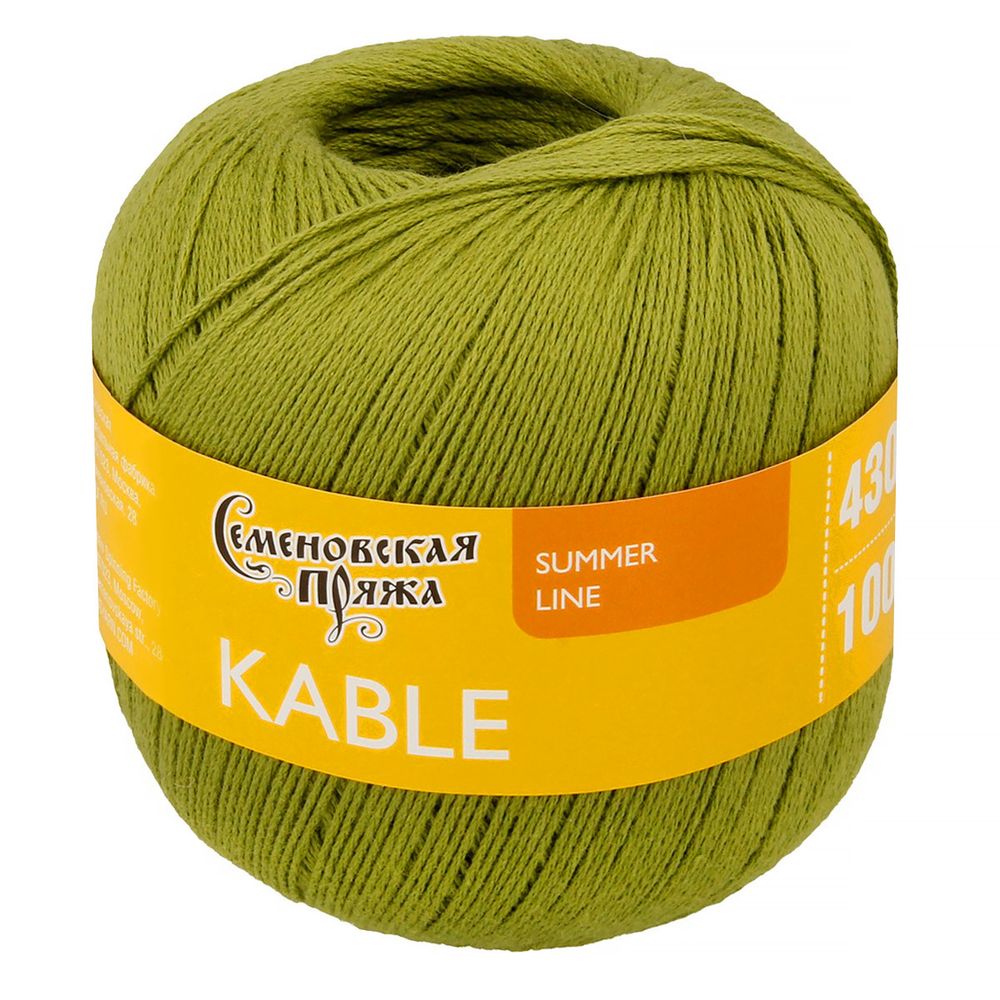 Пряжа Семеновская Kable Кабле / уп.5 мот. по 100г, 430м, 30010 фист