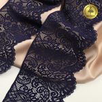 Кружево эластичное (стрейч) 110 мм, 40992PP цв.L061 т.синий, 3 метра, Kruzhevo