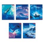 Тетрадь ученическая общая, A5+ 96 л. на скобе 65 г/м², белизна 100%, 5 шт, линия в термоусадочной пленке, 000353 Вселенная, Светоч 96ТСК5_1_3_2