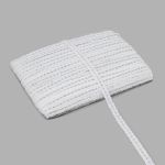 Тесьма отделочная твидовая 14 мм / 82.29 метра, с люрексом, белый/серебро, 3Al285