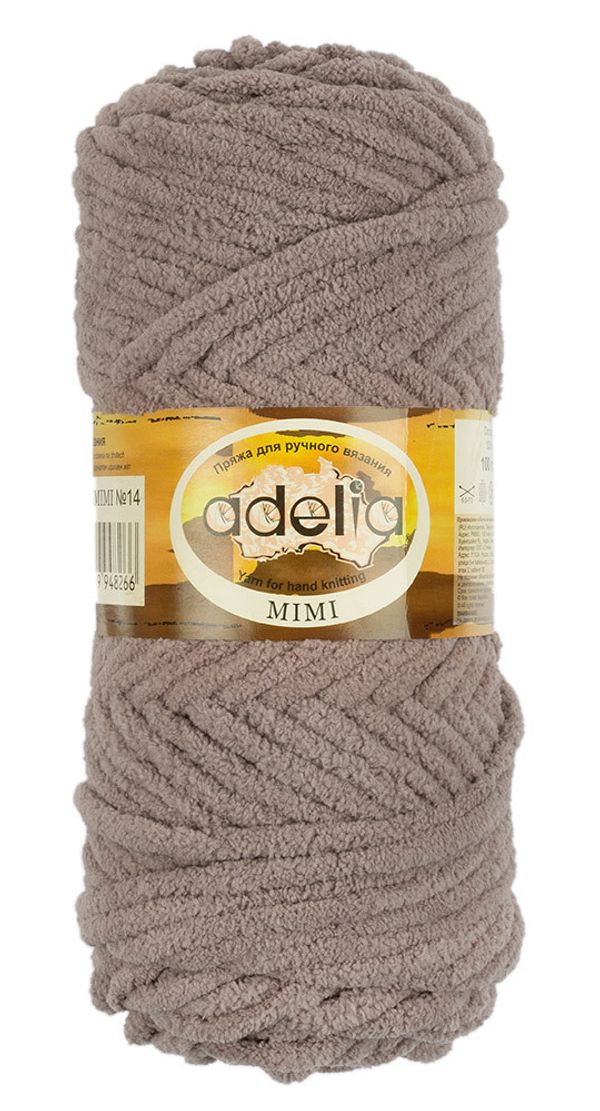 Пряжа Adelia Mimi / уп.5 мот. по 100г, 80м, 14 серо-коричневый