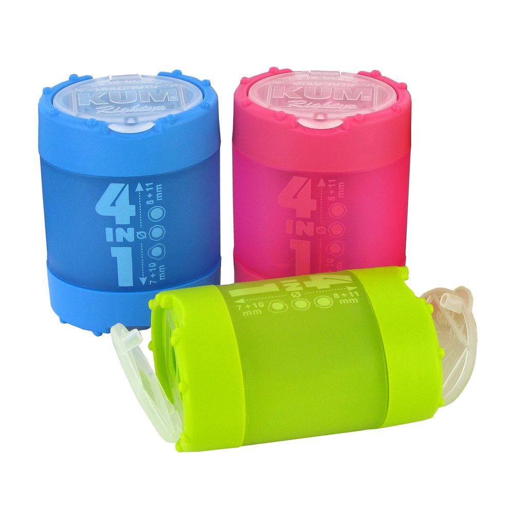 Точилка пластиковая 4в1 с 4-мя отверстиями 12 шт, 1028322, KUM, POP A7