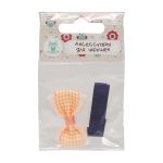 Набор бантик и заколка, мини 36мм/35мм, персик/синий