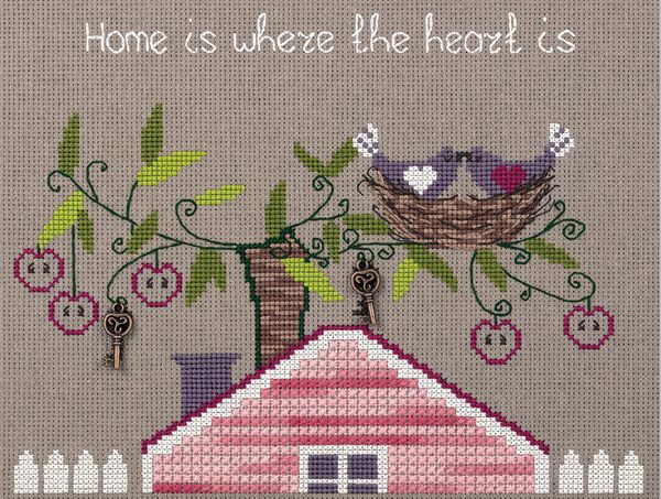 Набор для вышивания нитками Panna, Родное гнездышко, 23х18,5 см
