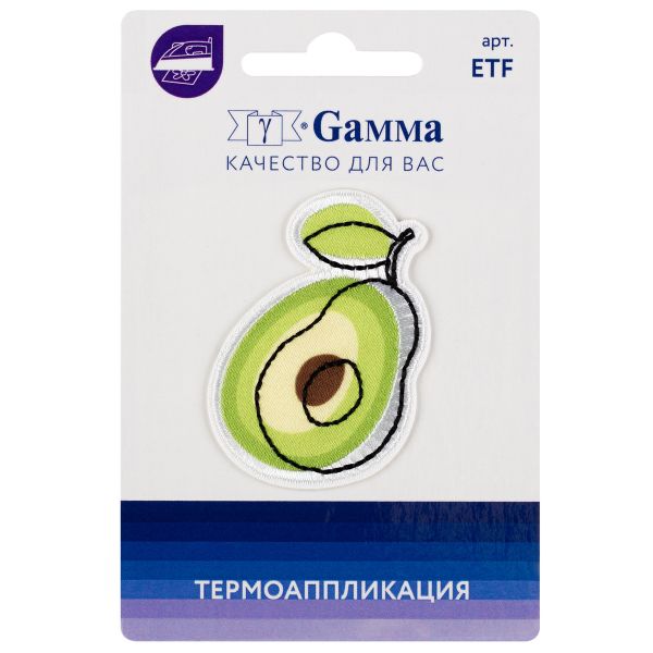 Термоаппликация №04, 1 шт, 02-442 Авокадо 3.3х5 см, Gamma ETF