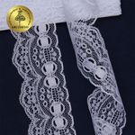 Кружево отделочное в стиле "трикотаж" 50 мм, диз. 928, цв.01 белый, уп. 9.14 м