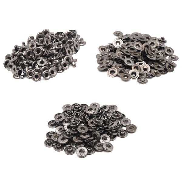 Кнопка Альфа (S-образная) ⌀15.0 мм, 3 части (без шляпы), сталь, чер.никель, 720 шт