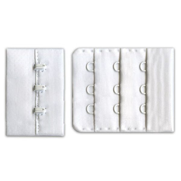 Застежки для бюстгальтера текстильные 45 мм, 50 шт, нейлон, белый, Blitz ZB45-33