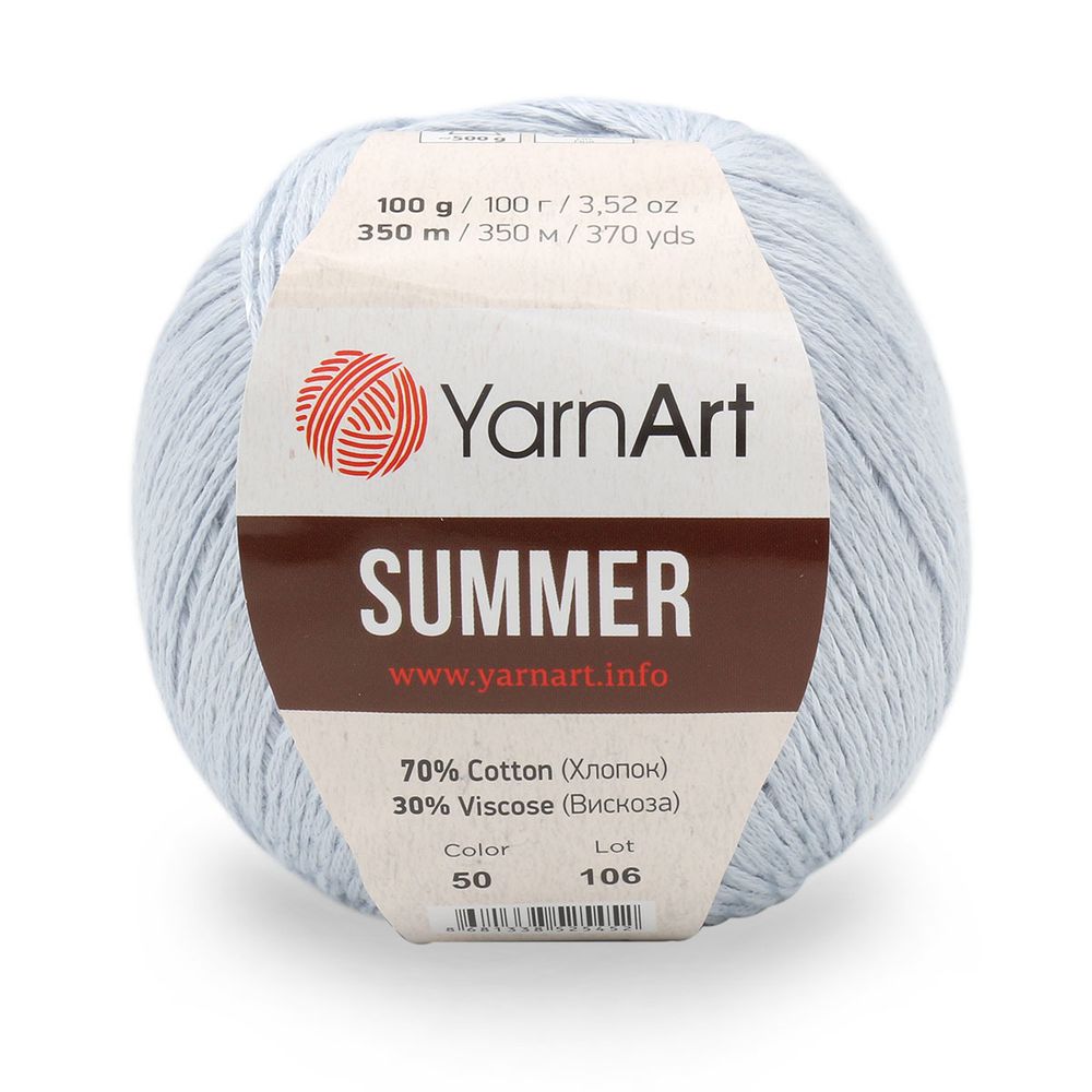Пряжа YarnArt (ЯрнАрт) Summer / уп.4 мот. по 100 г, 350м, 50 серо-голубой /TOS/
