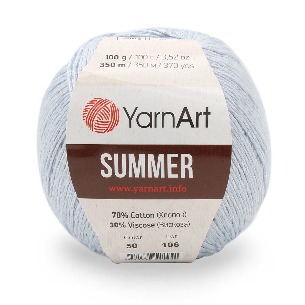 Пряжа YarnArt (ЯрнАрт) Summer / уп.4 мот. по 100 г, 350м, 50 серо-голубой