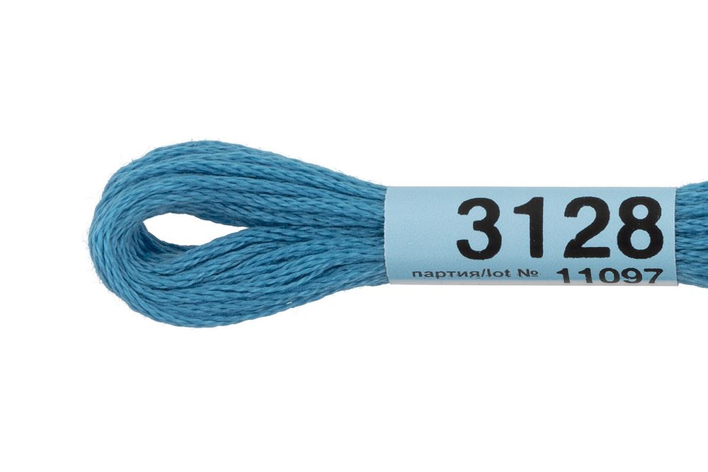 Мулине Gamma 100% хлопок, цв.3128 св.св.синий, 24 мотка по 8 метров