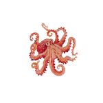 Набор для вышивания нитками Panna Живая картина JK-2321, Осьминог, 6.5х6 см