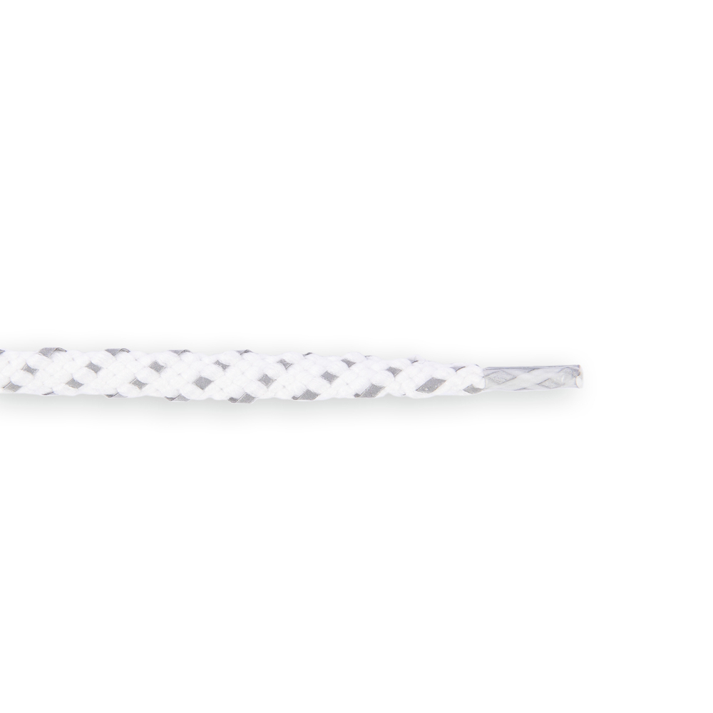Шнурки со светоотражающей полосой 6 мм, 120 см, 10 пар(a) белый, Gamma 07с2355/120