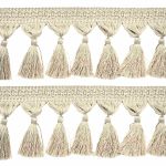 Бахрома отделочная широкая 115.0 мм / 25 метров, с кистями 122 молочный