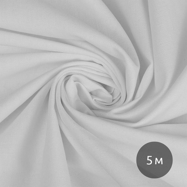 Льняная ткань 200 г/м², 140 см / 5 метров, TBY.Li.1009.01.5, цв.01 белый
