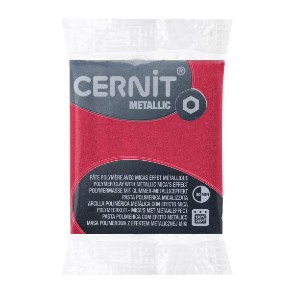 Полимерная глина запекаемая Cernit Metallic, 56 г, 400 красный