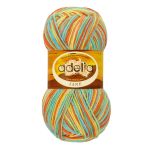 Пряжа Adelia Jane / уп.10 мот. по 50г, 227м, 12 желтый-оранжевый-св.зеленый-голубой