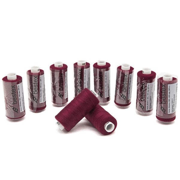 Нитки швейные бытовые Bestex 40/2, 365 м (400 ярд) / 10 кат., 056 бордовый