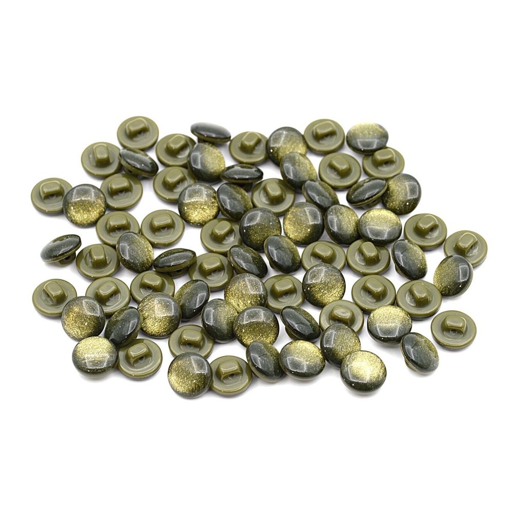 Пуговицы на ножке 18L (11мм), пластик (col.20 хаки), 72 шт, CR P-45