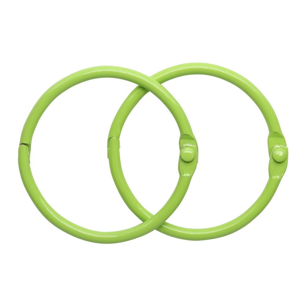 Кольца для альбомов разъемные металл 40 мм, 10 шт, салатовый, 5AS-106