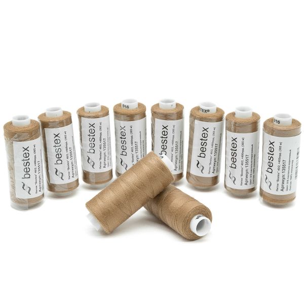 Нитки швейные бытовые Bestex 40/2, 365 м (400 ярд) / 10 кат., 016 пастельно-коричневый