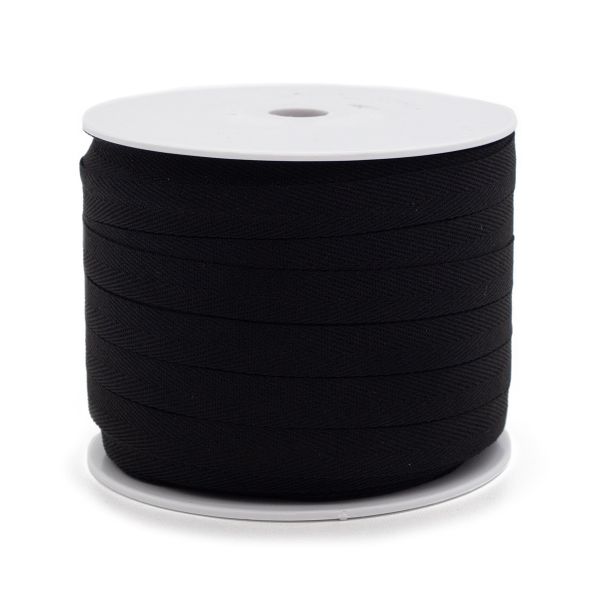 Тесьма (лента) киперная п/э 13 мм / 100 метров, 04 черный