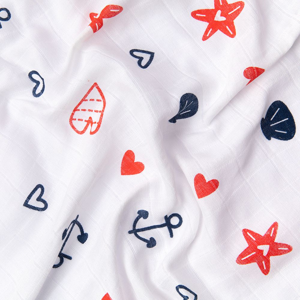 Ткань муслиновая 105 г/м², в нарезке 100х125 см, 15-морская, Peppy