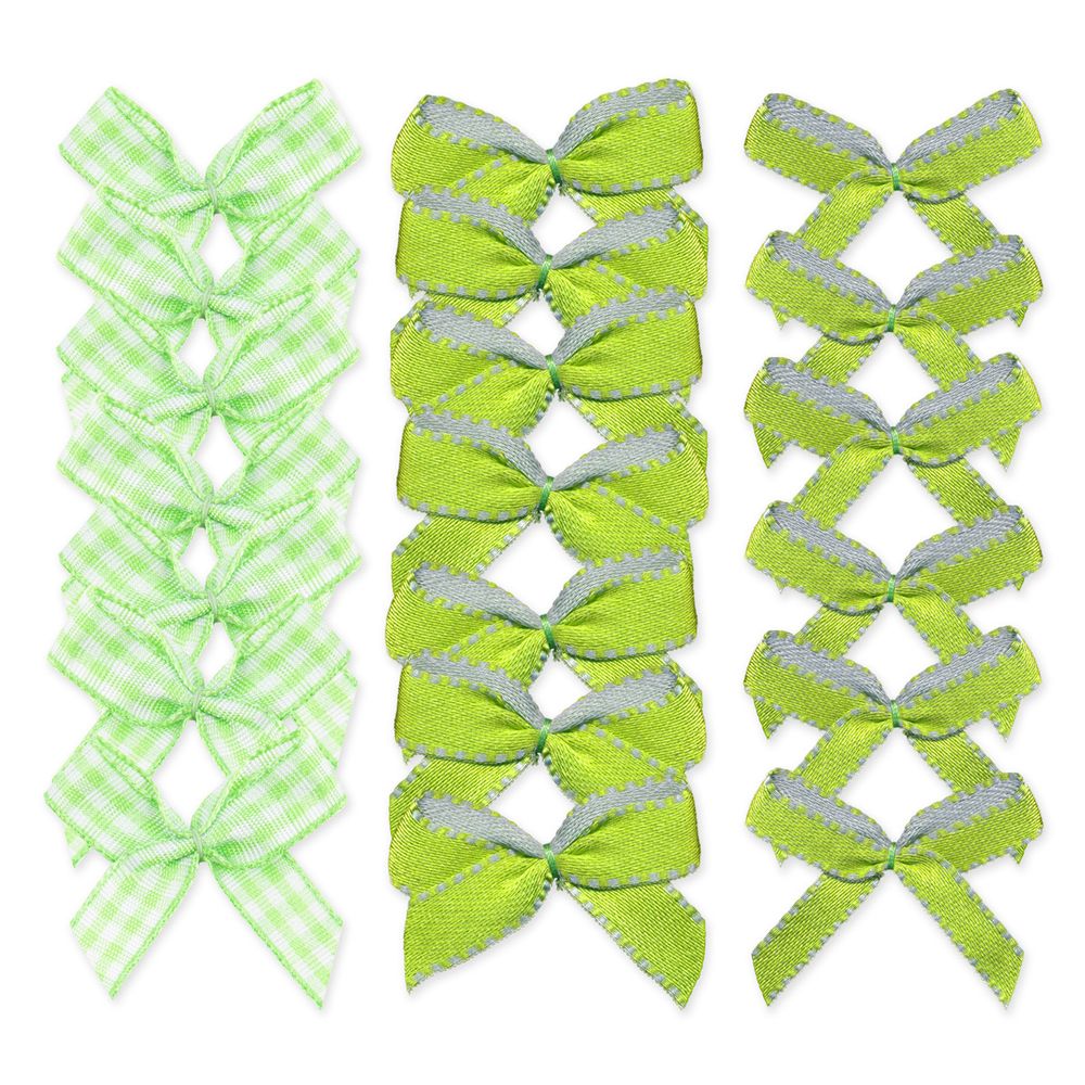 Набор текстильных бантиков, 100 шт, 405 салатовый, Annet BDR