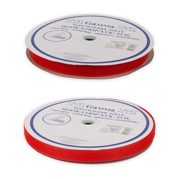 Лента контактная липучка (велкро) пришивная 25 мм / 25 метров, 049 серый, Gamma LG-25, ПАРА (крючок+петля), качество 