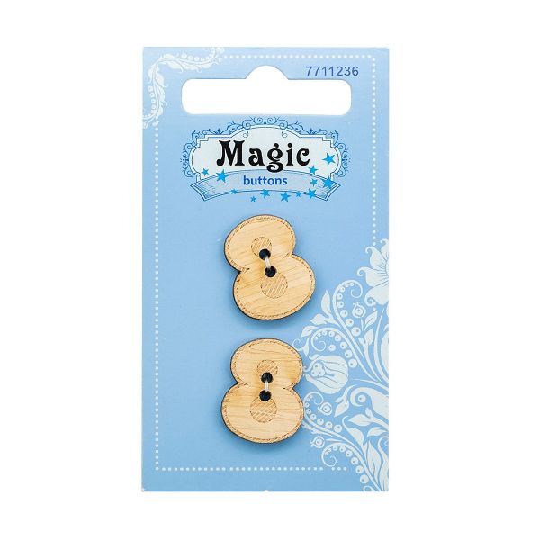 Украшения декоративные пуговицы Цифра Восемь, 2 шт, Magic Buttons BBLWA70-32L