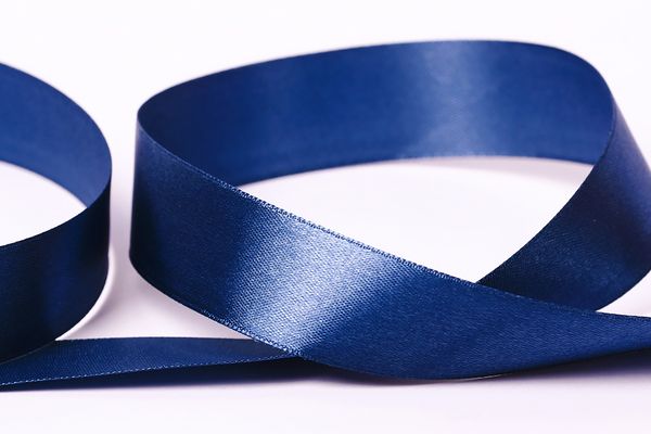 Лента атласная 1-сторонняя 25.0 мм / 33±2 метра, №095 синий, в термоплёнке, Gamma