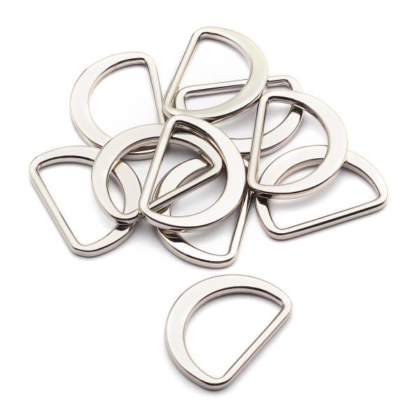 Полукольцо литое металл внутр. 25 мм (внешн. 31х23 мм), плоское, 10 шт, никель ГР, 6880