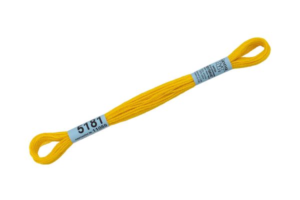 Мулине Gamma 100% хлопок, цв.5181 насыщенный желтый, 24 мотка по 8 метров