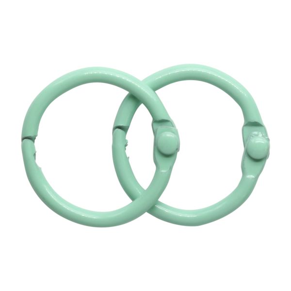Кольца для альбомов разъемные металл 20 мм, 10 шт, мята, 5AS-102