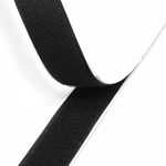 Лента контактная липучка (велкро) клеевая 25 мм / 25 метров, 29.4 г/м, 5071 черный, ПАРА (крючок+петля), качество "В"