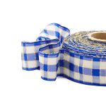 Лента Шотландка с люрексом 30 / 25м (синий/белый), С3301Г17