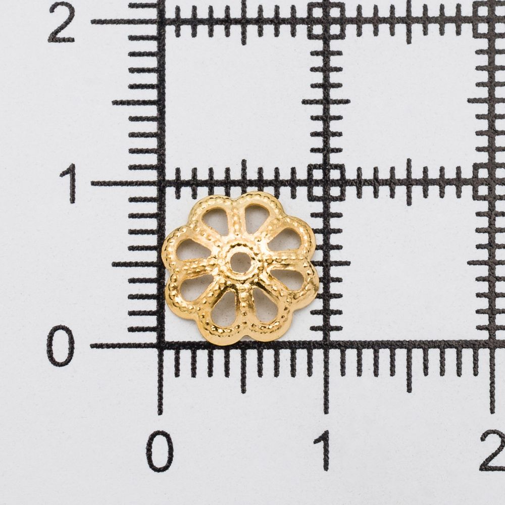 Шапочка для бусин, 10мм 50 шт/упак, Astra&Craft (Золото), 4AR198