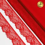 Кружево эластичное (стрейч) 30 мм, L839, цв.SD163 красный уп.50м, Kruzhevo