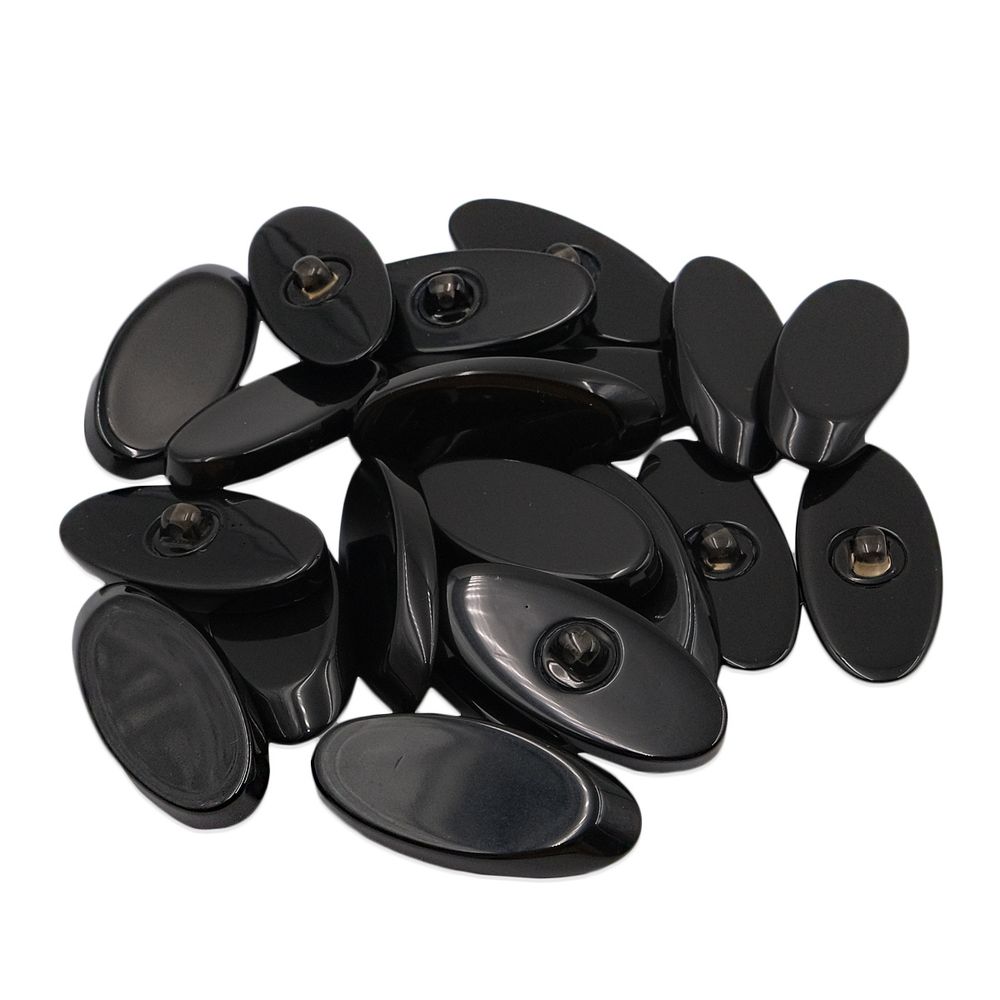Пуговицы на ножке 72L (46мм), пластик, 3.01-416-46 черный, 20 шт