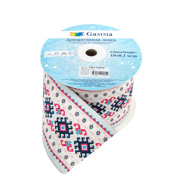 Лента (тесьма) жаккардовая 70.0 мм / 10±0.5 метров, 5, Gamma TRJ-118YP