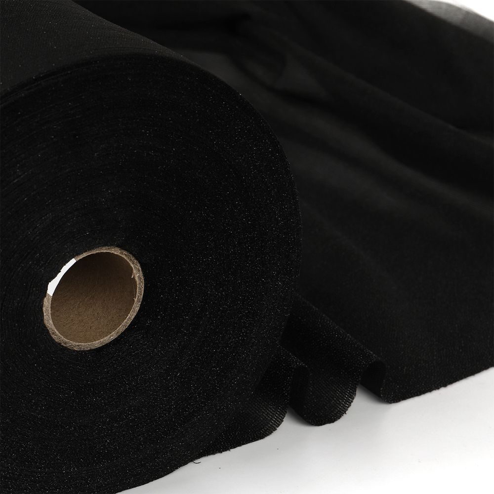Дублерин эластичный 40 г/м², черный, шир.150см, 100м