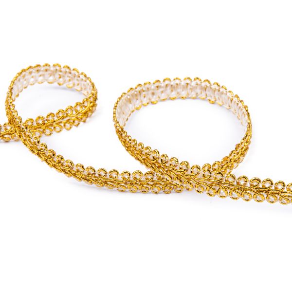 Тесьма металлизированная Шанель GSH-10 8.5-10 мм, 33 м, золото, Gamma