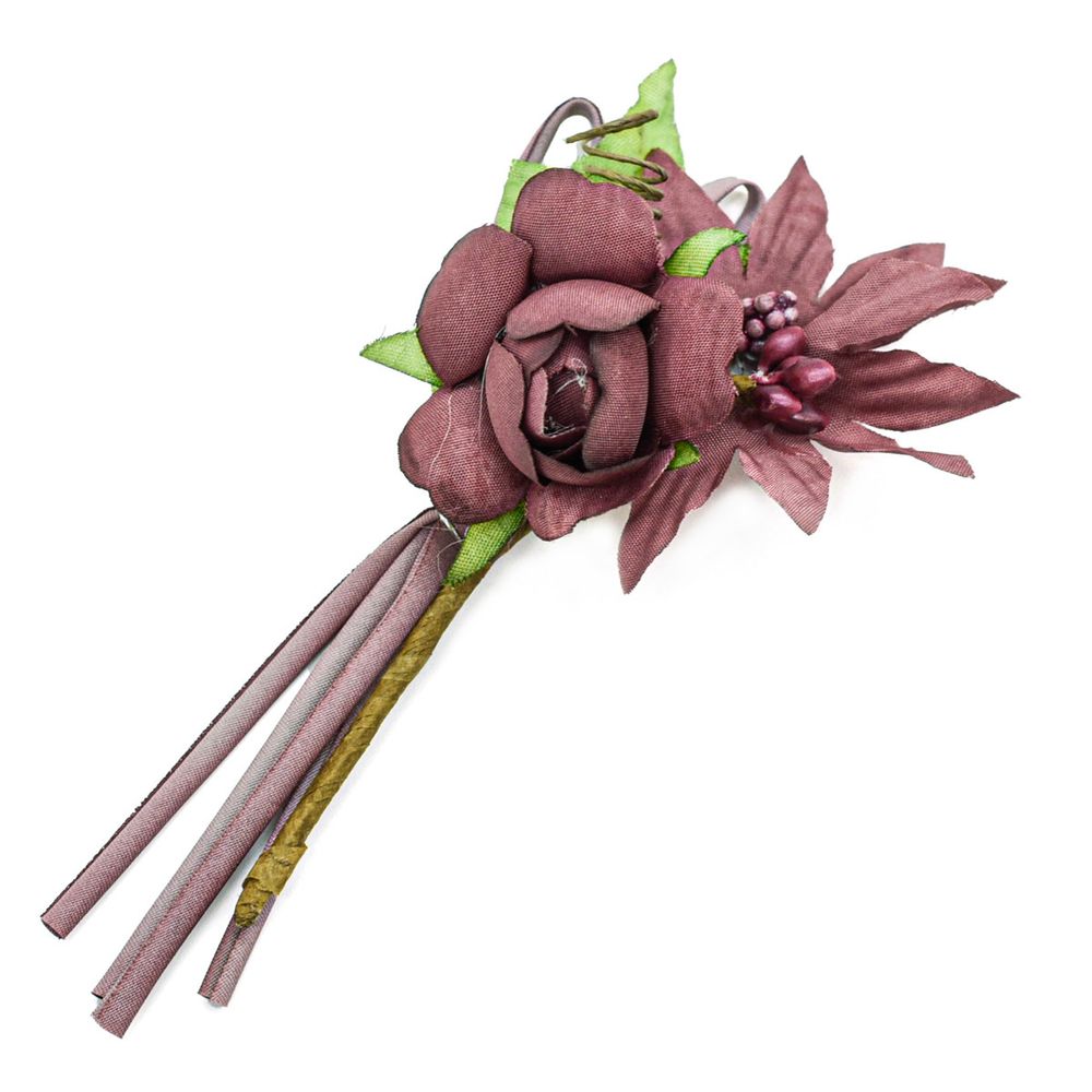 Цветы искусственные декоративные D3x2.5xH10см, 1шт, Астра, F210 коричневый