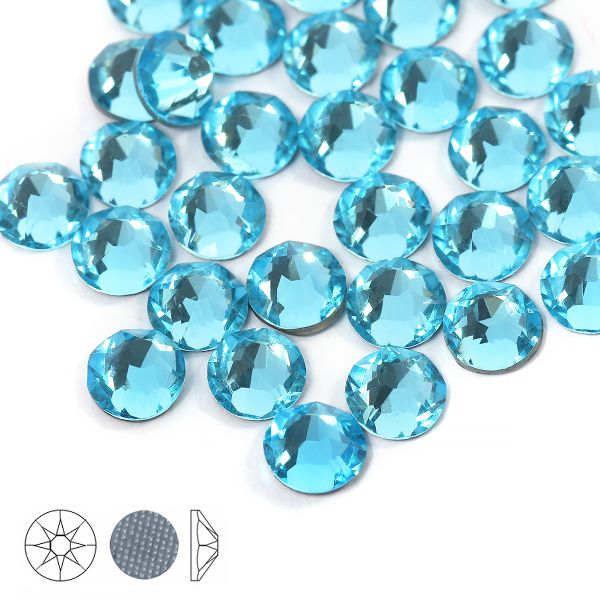 Стразы термоклеевые Xirius 8+8 граней (3,8-4,0 мм) HF16-11 цв. Aquamarine, уп. 100 шт