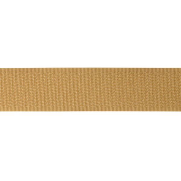 Лента контактная липучка (велкро) пришивная 20 мм / 25 метров, 32 св.коричневый, КРЮЧОК, качество 