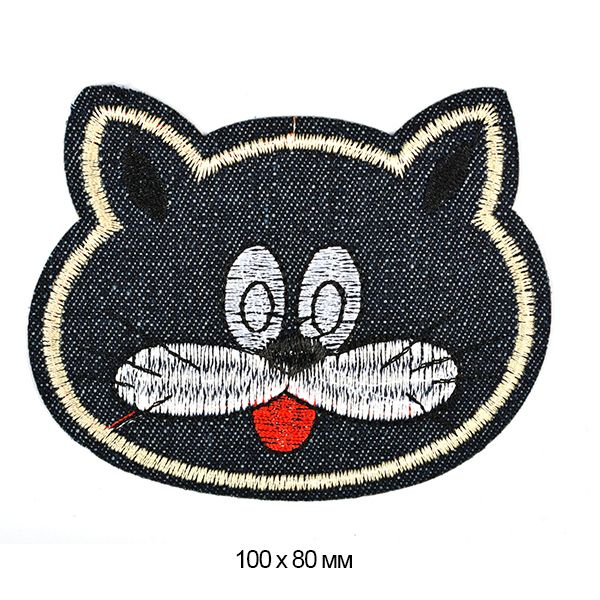 Термоаппликация джинсовые TBY.DEN.10 КОТ 100х80 мм, уп.10 шт