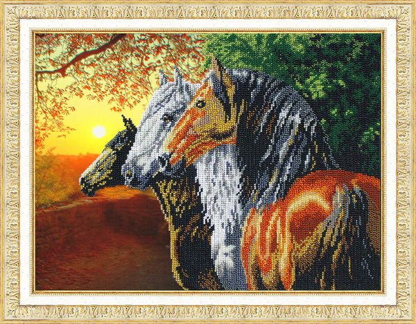 Набор для вышивания бисером Паутинка, В отблеске заката 38х27 см